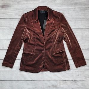 Tahari Blazer Brown Bronze Metallic Shine Size 8